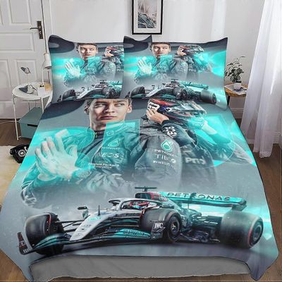 Kerota F1 kilpapussilakana, F1-kuljettajien vuodevaatteet pojille ja tytöille, mikrokuituvuodevaatteet tyynyliinalla Single135x200cm