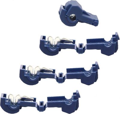 Liitäntäliittimet rajajohdolle, 4 T-haaraliittimen sarja, pikaliitin, virtaliitin, kaapeliliitin silmukan kiinnittämistä varten