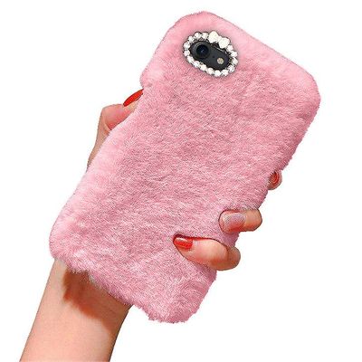 Unbrand iPhone 7/8/SE (2020) & (2022) - Cover / mobilcover Fluffy Fur Pink