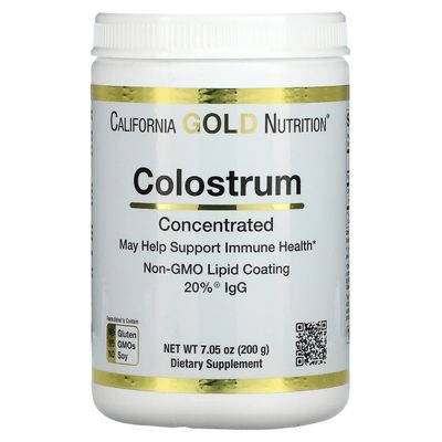 California Gold Nutrition Kalifornien Guldnäring, Kolostrum pulver, Koncentrerad, 7.05 oz (200 g)
