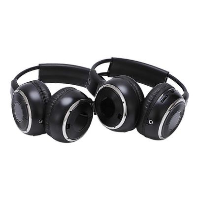 2 x kaksinkertainen infrapunastereo langaton kuulokekuuloke IR auto DVD-soitin niskatuki musta