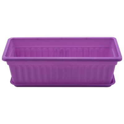 3 stk 17 tommer lilla blomstervinduboks plast grønnsaksplantere for vinduskarmen, terrassen, hagen