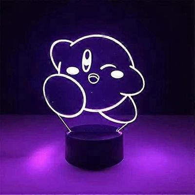 Xcy 3D-yövalot pojille tytöille Kirby 3D yövalo söpö sarjakuva peli anime kodinsisustuslamppu Kawaii lasten syntymäpäivälahjalamppu led illuusio valo