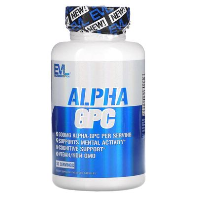 EVLution Nutrition, Alpha GPC, 60 kasviskapselia