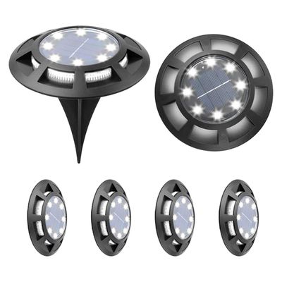 Fruushop Solar Ground Light 16 LED Solar Lights (8 Main Lights 8 Side Lights) Oppgradert Utendørs Solar Powered Vanntett Bright In-Ground Light Lig...
