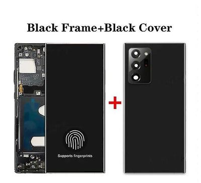 Jiechannel For AMOLED-skjerm For Samsung Note 20 Ultra N986B N986 N986F Display Digitizer Note20 Ultra 5G LCD berøringsskjerm panel Svart rammedeksel