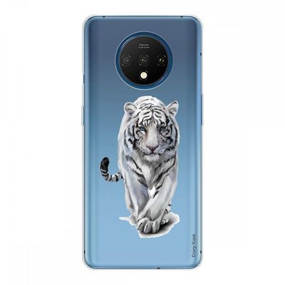 Crazy Kase Sag for Oneplus 7t Soft Silicone 1 Mm, Tiger White