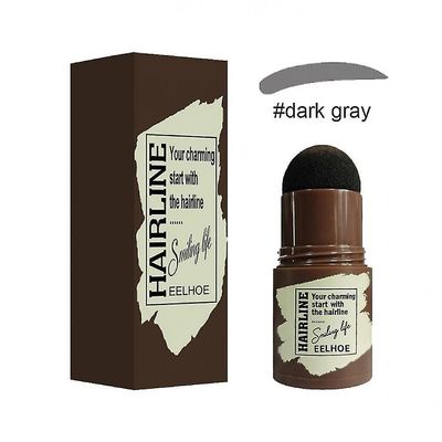 Qian øjenbryn stempel Shaping Kit Hairline Shadow Powder Stick med 24 genanvendelige pande stencils mørk grå