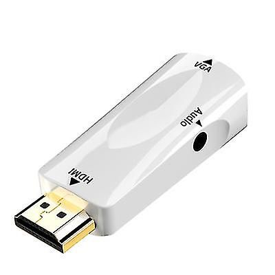 Coosilo Hdmi til Vga-adapter med lyd, videogrænsefladekonverter hvid