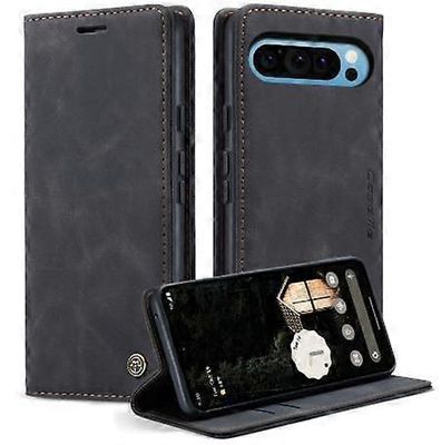 DUX DUCIS Skin Pro -sarja Google Pixel 9/Pixel 9 Pro -kotelokortin pidikkeelle Käännettävä nahkainen puhelimen kansi - Musta