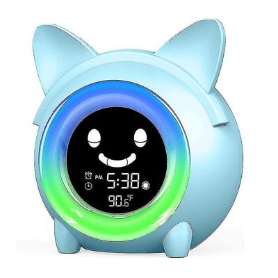 Mella Ready to Rise Children's Sleep Trainer, Ok herätä herätyskello, yövalo ja uniäänikone 5 värillä Vaaleansininen