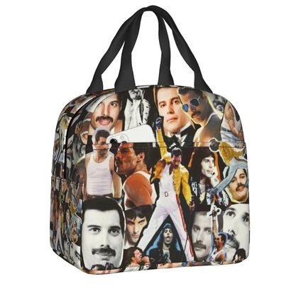 Bicaco Queen Rock sitater Isolert Lunsj Bag For kvinner Bærbar kjøler Termisk Freddie Mercury Lunch Box Beach Camping Travel Matposer 9 22x20x13cm