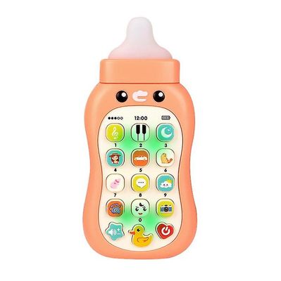 Kissqiqi Baby Mobiltelefon Legetøj, Kids Play Telefon Lights Musik Pædagogisk Legetøj orange