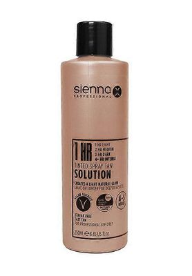 Sienna X Pro 1 tunnin rusketus sävytetty spray rusketusliuos 250ml voide