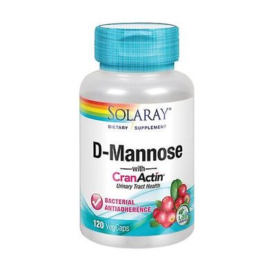 Solaray D-mannos med CranActin, 1000 mg, 120 Veg Caps (Förpackning med 1)
