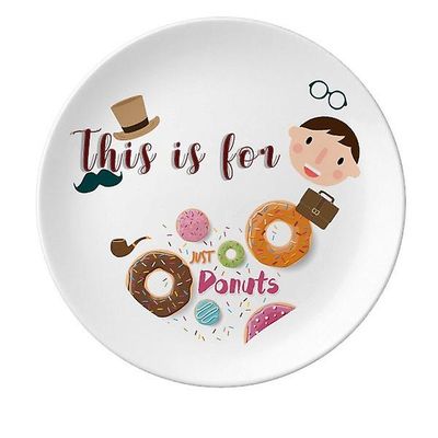 Doughnut Dessert Sweet Food Mønster Far Dessert Plate Dekorative Porcelæn 8 tommer Dinner Home