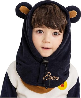 Xqday Kids Balaclava Fuld ansigtsmaske hals Varmere vandtæt ski caps vinter hat hætte fleece slid gear til skiløb, snowboard, cykling, Løb, Vandret...