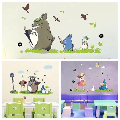 Transpeed Ny Tegneserie Animasjon Vinyl Totoro Vegg klistremerker For Barn Rom Kafé / bar / hjem Dekorasjon Plakat Totor