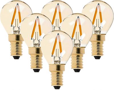 Taiyuan G40 LED-hehkulanka mini maapallolamppu 1W - erittäin lämmin valkoinen 2200K (keltainen hehku) - 10W vastaava vaihto - 6 kpl