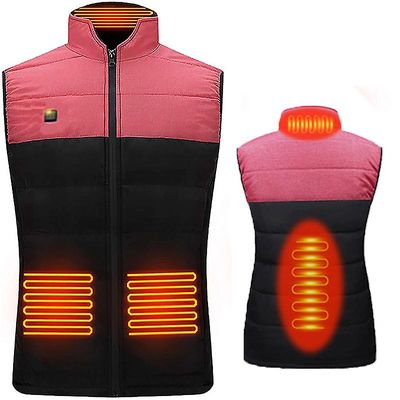Lauwodun Intelligent varme vest Mænd og kvinder Universal USB Elvarme Varm bomuld tøj Pink L
