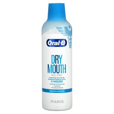 Oral-B, munntørrhet munnskyll, fuktighetsgivende mynte, 16 fl oz (475 ml)