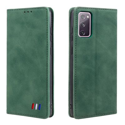 Etui til Samsung Galaxy S20 Fe Cover Magnetisk lukning tegnebog Book Flip Folio Stand View Læder cover Stødsikker - Grøn