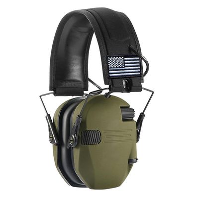 Utomhussporter Elektronisk hörselkåpa Jakt Hörlurar Taktisk Hörselskydd Headset Buller Cance Grön