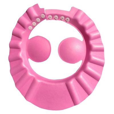 Shower Cap (3pcs) baby Shower Shampoo Cap Øre beskyttelse Sikker cap justerbar visir Hat Beskyt Eye vandtæt hårvask shield for spædbarn Bad Pink