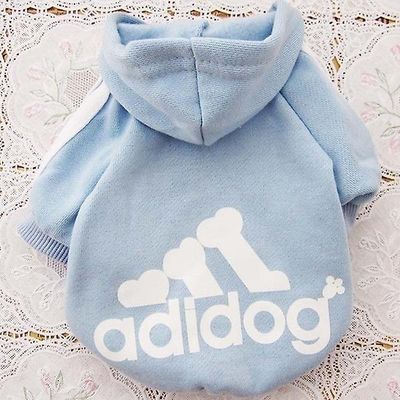 Cute Fashion Hund Pet Tøj Foråret Fall Vinter hund Cost Hund Sport Tøj Hættetrøje Coat Lyseblå XL