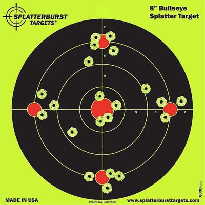 Splatterburst-kohteet - 8 x 12 tuuman tikku ja roiske minisiluetti - Itseliimautuvat ammuntakohteet - Ase - Kivääri - Pistooli - Pistooli - Airsoft...