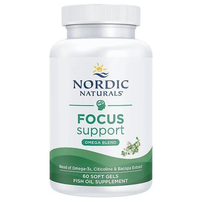Nordic Naturals Omega Focus sitikoliinilla & Bacopa Monnieri Uute 1280mg pehmeillä geeleillä 60