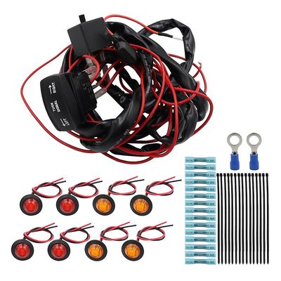 LED-blinkerssats med signalhorn Universal Vippströmbrytare Bakgrundsbelyst Universal för UTV Horizontal switch