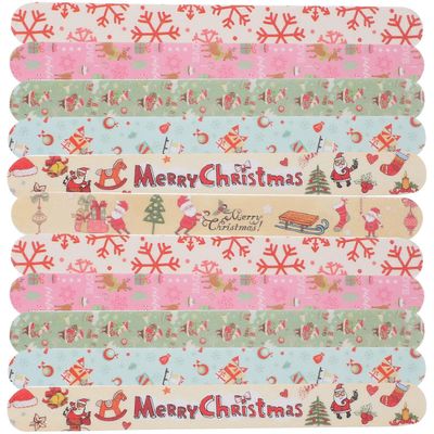 24 kpl lasinen kynsiviila Buffing Block Emery Boards Kynnet Professional Xmas Nail Kuten 18X2cm