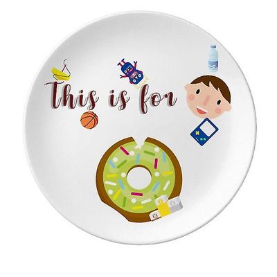 Grøn Doughnut Vestlige Dessert Food Søn Dessert Plate Dekorative Porcelæn 8 tommer Dinner Home