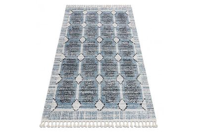 RugsX Moderne tæppe BELLE BR22A beige / blå frynser 160x220 cm