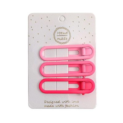 3 pakker Basic Hollow Oval Gradient Sideclips Girly Heart Bangs Clip Candy Color Hair Clip Duckbill Clip