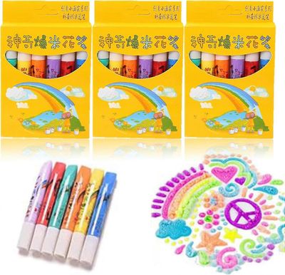 Unbrand Maaginen turvonnut kynät tytöille, DIY-kuplapopcorn-piirustuskynät, Maaginen popcorn-värimaalikynä, tulostuskuplakynä Puffy 3D Art Safe -ky...