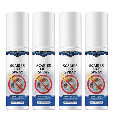 Häpytäiden antibakteerinen suihke, täiden munien ja päänahan kutinaa lievittävä 4pcs