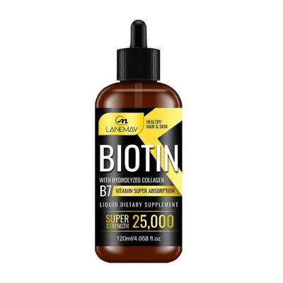 unbrand Biotiini ja kollageeni hiusten kasvuseerumi 25 000 mcg - Biotiini ja nestemäinen kollageenilisä miehille ja naisille - hehkuva ihon tuki, t...