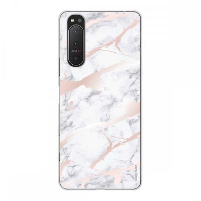 Crazy Kase Hull Til Sony Xperia 5 Ii i Silikone Soft 1 Mm, Pink Marble Effect