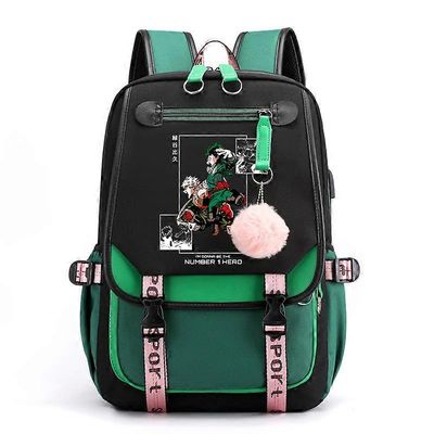 Yyh Anime My Hero Academia Bakugo Katsuki Deku Cosplay Reppu Opiskelijakoulu Olkalaukkulaukku Laukku Kannettava tietokone Travel Rucksack Daypack H...