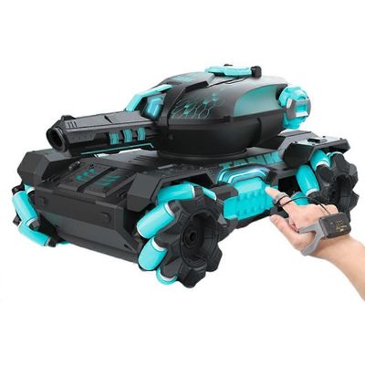 RC Tank Radio-ohjattu vesipommisäiliö Lelu 4WD leikkiajoneuvot aikuisille lapsille Musta ja sininen set2 two batteries