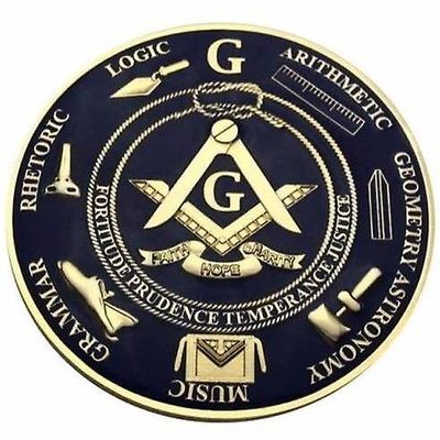 Bricks Masons Kompas &kvadrat g frimurerisk bil emblem (blå / sort)