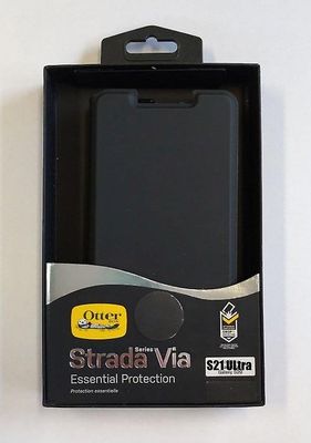 OtterBox Strada Via -sarjan foliokotelo Samsung Galaxy S21 Ultra 5G - musta