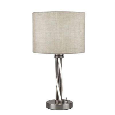 Searchlight Lighting Vegas 1 Lys bordlampe Satin Sølv, Hvid, E27