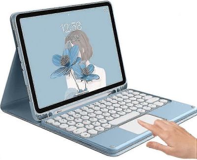 Ipad 9. sukupolven 8. 7. sukupolvi 10.2 tuumaa / Air 3 Pro 10.5 tuuman näppäimistökotelo kosketuslevyllä Söpö pyöreä näppäin värinäppäimistö irrote...