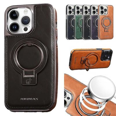 Yesfit Ylellinen nahkainen näkymätön jalusta puhelinkotelo iPhone-kotelolle15/14/13 Pro Max MUSTA iPhone 15 Pro max