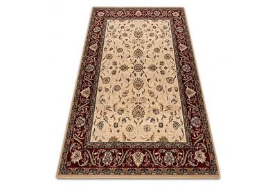 RugsX Uld tæppe OMEGA ARIES blomster lys rubin rød 235x350 cm