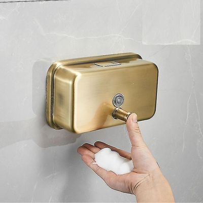 1000 ml:n saippua-annostelija, seinäkiinnitys, ruostumattomasta teräksestä valmistettu käsisaippua-annostelija Pronssi