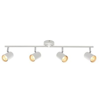Saxby Lighting (Poole) Arezzo 4 Light Spotlight Bar Matt White, Krom plade, GU10